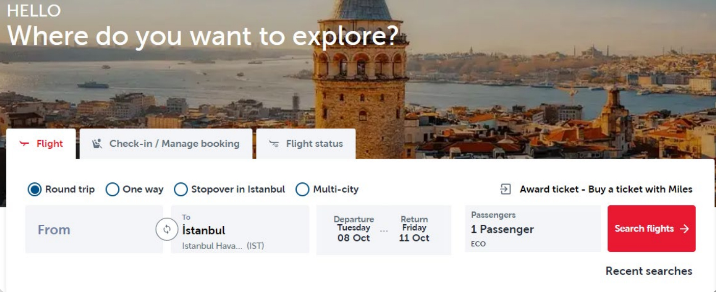 Turkish Airlines Homepage