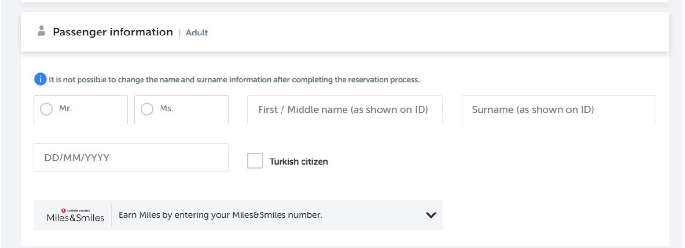 Passenger Information Form